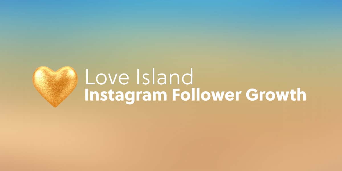 Love Island contestant Instagram follower growth
