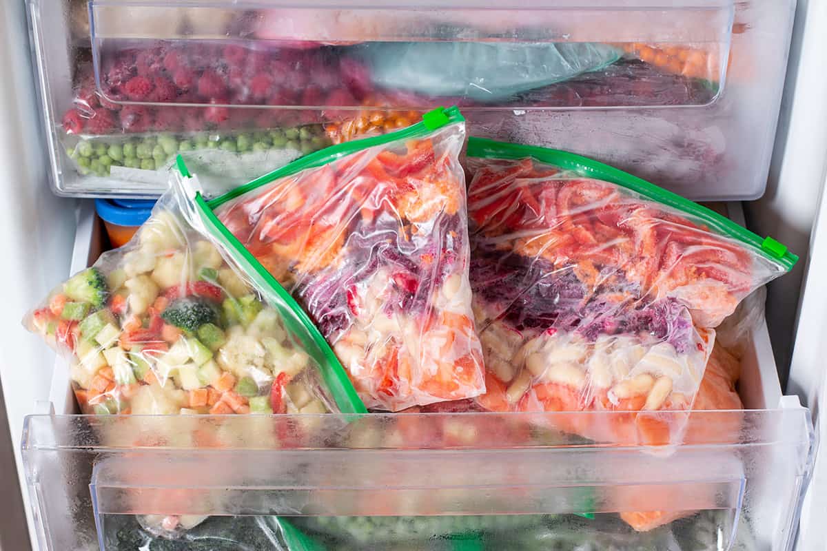 Store food in freezer bags